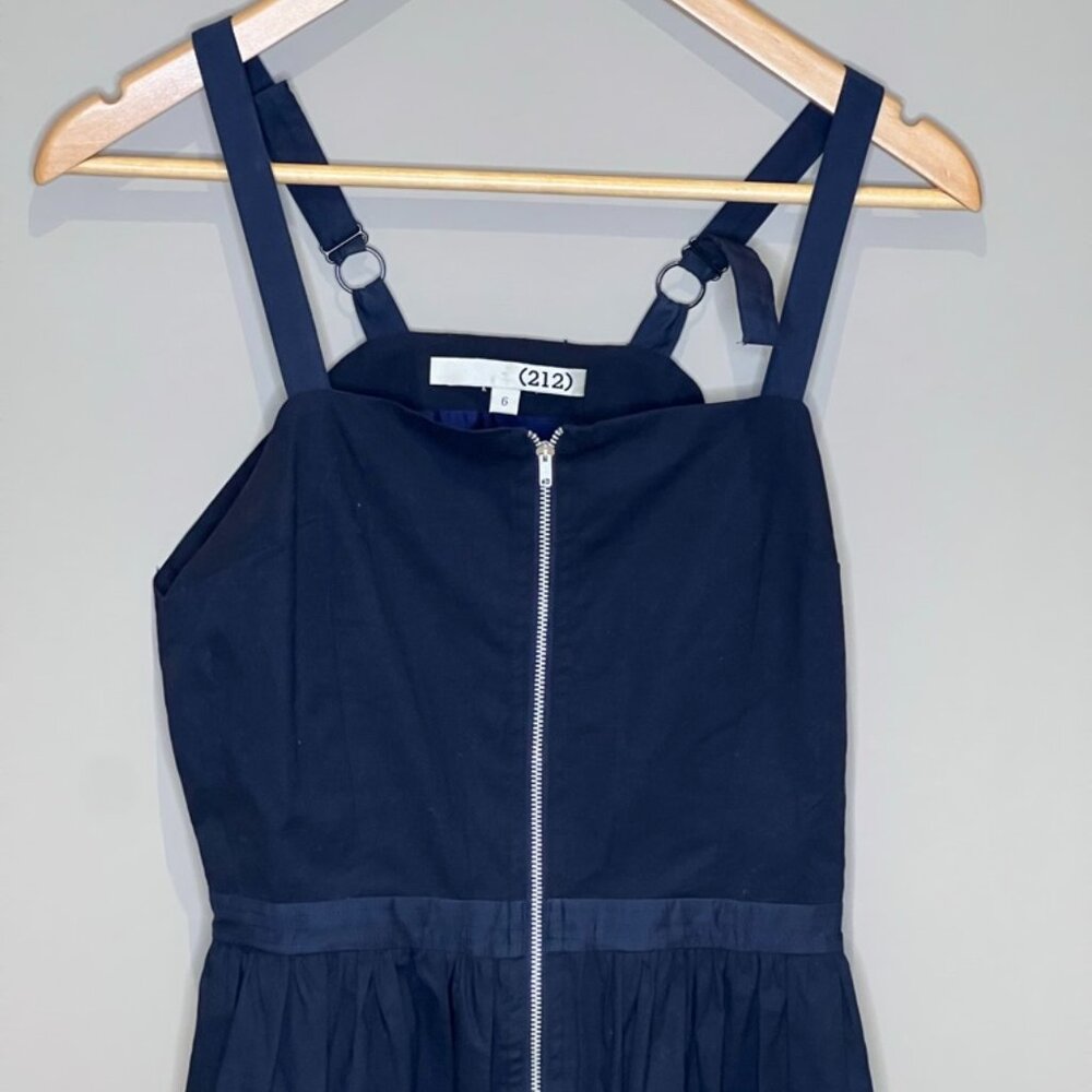 NEW - 212 Collection - Blue Sleeveless Mini Dress with Zipper Details - size 6 - Picture 6 of 8